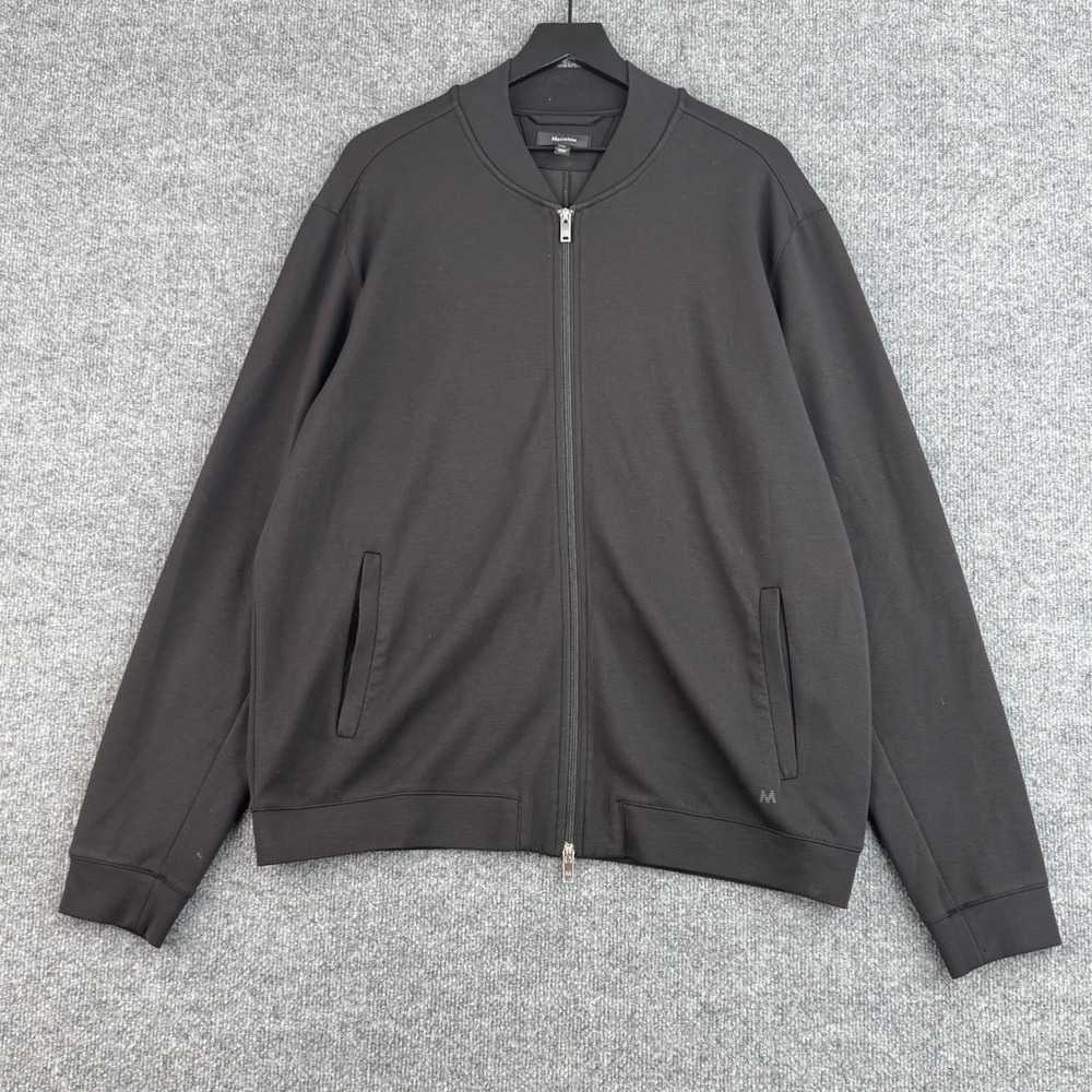 Matinique Macallum Sweater Jacket Mens 2XL Black Modal Blend Full Zip